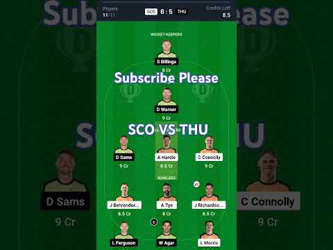 SCO vs THU Dream11 Prediction, Perth vs Sydney Green Dream11 Team, SCO vs THU T20 Dream11 Prediction