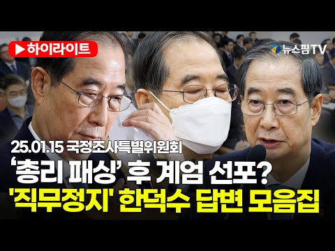 [스팟Live] '총리 패싱' 후 계엄 선포?... '직무정지' 한덕수 답변 모음.zip | 25.01.15 국정조사특별위원회