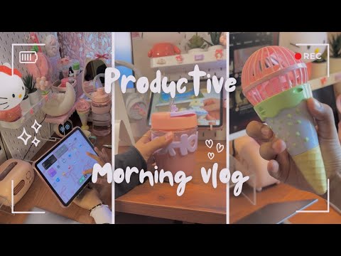 Productive vlog ⛅️ morning routine, aesthetic indian vlog 🎧 macbook customization, shower routine 🫧