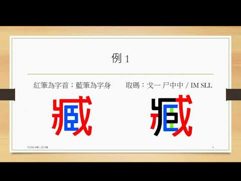 倉頡輸入法 - 二分體字取碼