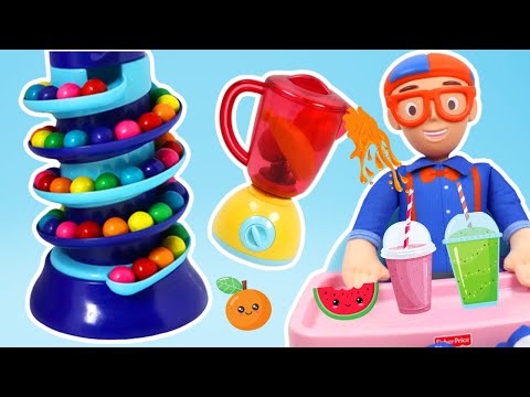 Blippi Makes Smoothies with Magic Gumball Dispenser!