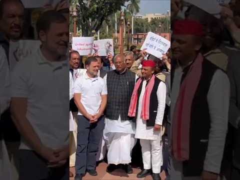 Rahul और Akhilesh का विरोध प्रदर्शन।#viralshortvideo #rahulgandhi #shortvideo #shorts #congress