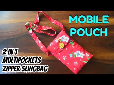 Mobile Pouch | 2 in 1 Zipper Slingbag | Multipockets Handbag