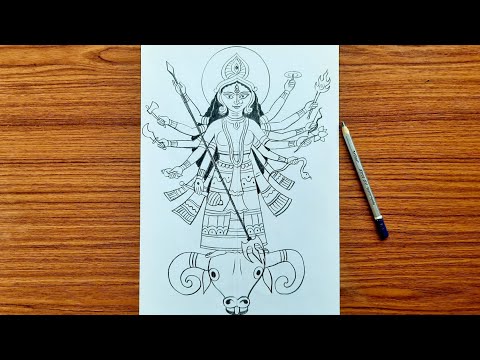 Devi durge drawing | Durga drawing easy