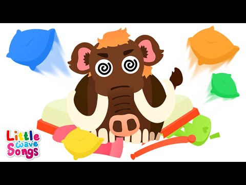 Five Giant Mammoths Jumping on the Bed | Nursery Rhymes For Kids | Little Wave Songs - Baby Coco