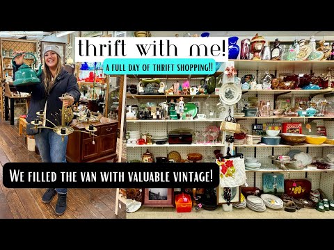 THRIFTING FROM SUNRISE TO SUNDOWN! Thrift With Me! Vintage finds for resale | GOODWILL HAUL