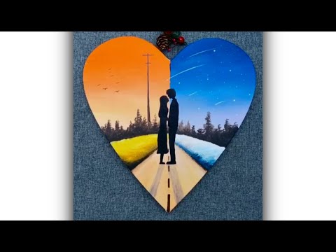 Romantic couple painting | acrylic painting | #shorts