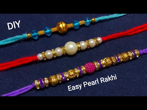 3 Pearl Rakhi | Easy Rakhi Making | Rakshabandhan Making At Home | Shabna's Designs