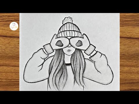 How to draw a Girl with hat and gloves || Drawing video for beginner || Beautiful Girl drawing