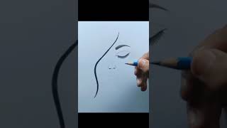 How to draw girl face #art #shorts #shortsvideo #girldrawing