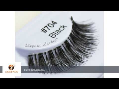 Elegant Lashes #704 Black - Professional 100% Natural Human Hair False Eyelashes (Triple Pack - 3