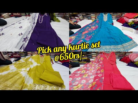 chickpet wholesale kurtis sets pick any @650rs| single piece courier available | partywear kurties