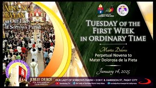 Our Lady of Sorrows Parish | Tuesday of the First Week in Ordinary Time | January 14, 2025, 6AM