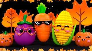 🍁Dancing Fruit in AUTUMN 🍁🍂🎃🌰🥕🧡 Sensory Video with Relax Music!