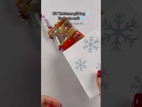 DIY Christmas gift bag ❄️ Easy cute craft 🩵 asmr #diycrafts #cricut #christmasdiydecor