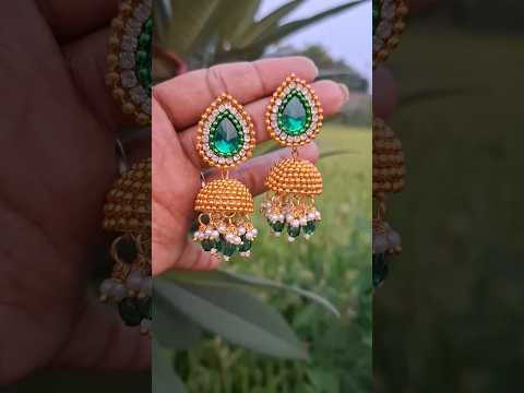 Diy Beautiful jhumka 😍 #jhumka #diy #shorts #handmade #howtomake #trending #earrings