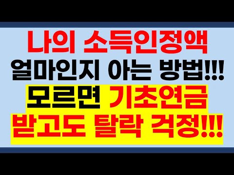 나의 소득인정액을 모르면 기초연금 받으면서도 탈락할까 걱정하고 재산도 못 늘리고[기초연금40만원,기초연금소득인정액,기초연금받는방법,기초연금계산,기초연금자격]