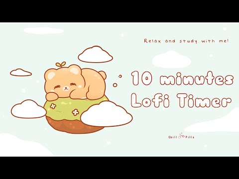 10 minutes - Relax & study with me Lofi | Sleeping Bear #timer #10minutes  #10minutetimer #relaxing