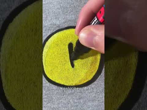 Drawing, But It's On My New Shirt Using Posca Markers! (#Shorts)