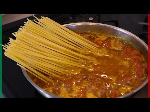 【トマトの旨味だしでパスタを煮込む】ローストトマトのスパゲッティ【Spaghetti col pomodoro arrostito】