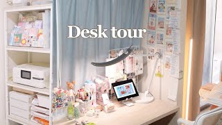 Desk Tour 🌷 My work desk surrounded by my favorite stationery | DAISO & MUJI organization｜room tour