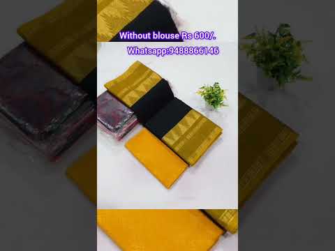 Fancy design 🌷Chettinad cotton sarees🌿 only WhatsApp :9488866146