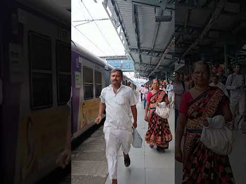 Mumbai Local Train Arrives At Virar Station #train