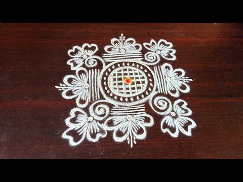 easy and beautiful flower kolam by laks Rangoli designs