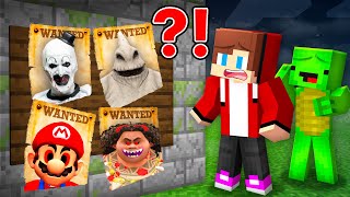 Why HORROR MONSTERS FAMILY is WANTED by JJ and Mikey At Night in Minecraft! - Maizen