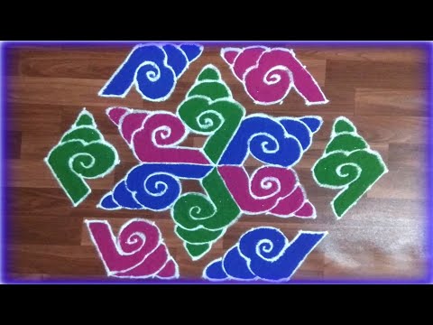 15 - 8 dots Shankh Rangoli design