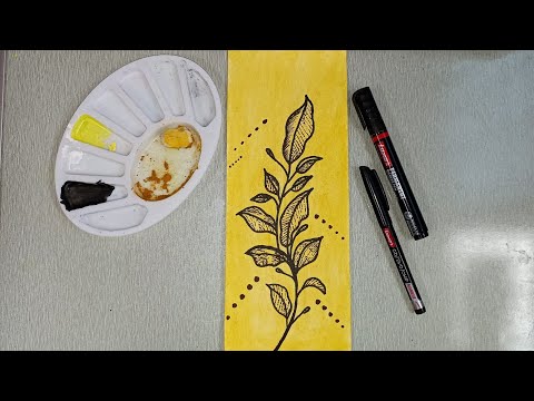 Boho Painting With Haldi (Turmeric) | Marker Easy Drawing & Step By Step #bohopainting #stepbystep