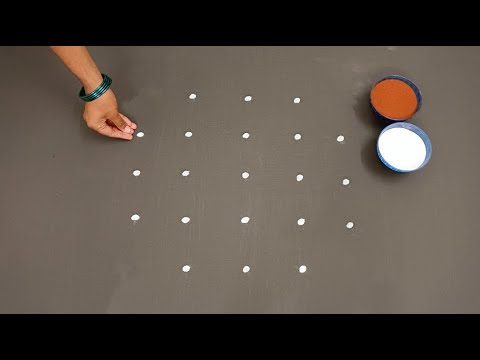 Easy method newflower kolam|5*3purattasi maadham rangoli|vinayagar chaturthi muggulu|Colours Rangoli