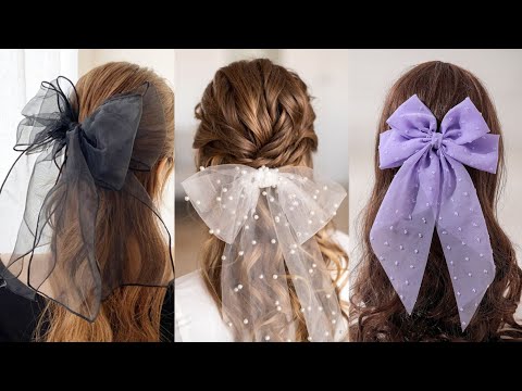 how to style your hairs with bow|| bow designs||bow hair styles|| elegant hair bow designs