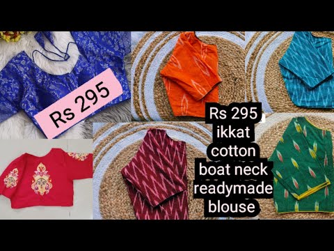 Rs 295 ikkat boat neck non padded daily wear readymade blouse availab #ikkatblouse #kalamkariblouse