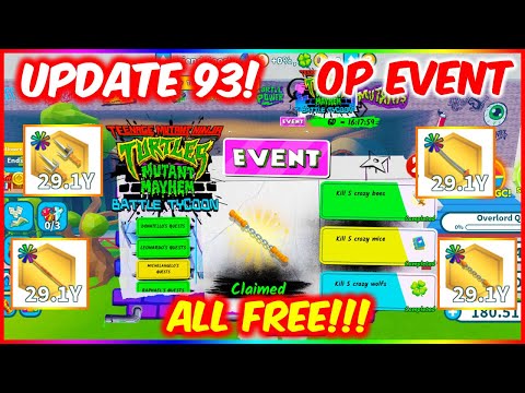 UPDATE 93! NEW OP EVENT *TEENAGE MUTANT NINJA TURLE* | WEAPON FIGHTING SIMULATOR (WFS) | ROBLOX