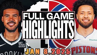 Brooklyn Nets Vs Detroit Pistons Full Game Highlights Jan 8,2025 NBA Season 2024-25