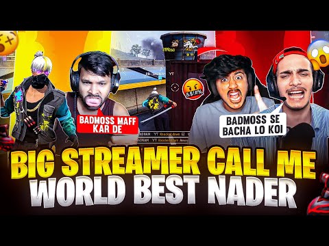 Big Streamer Call 📞 Me world 🌎 Best Nader 💣|| Free Fire Max Best Nader In The World 🤯