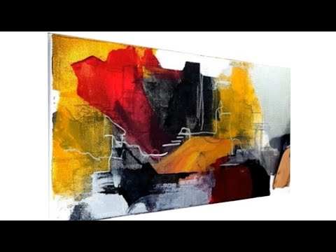 Acrylic  PAINTING Techniques with SIMPLE Tools: Abstract Acrylic Painting for Beginners (430)