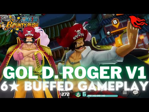 BUFFED ROGER V1 6★ Gameplay feat. Gryphin & Quin | One Piece Bounty Rush