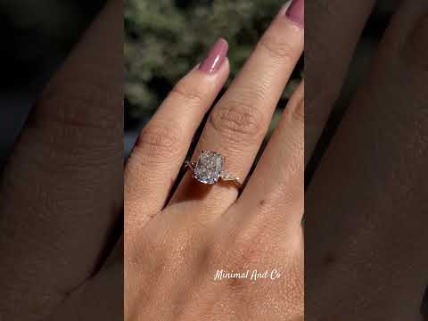 cushion cut moissanite engagement ring