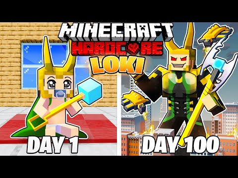 I Survived 100 DAYS as LOKI in HARDCORE Minecraft!