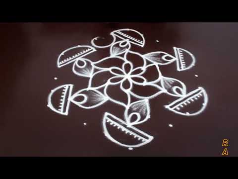 Easy diwali diya rangoli design | simple kolam | chukkala muggu | indian art