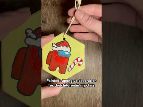 Hand painted Among us Christmas tree decoration #art #amongus #illustration