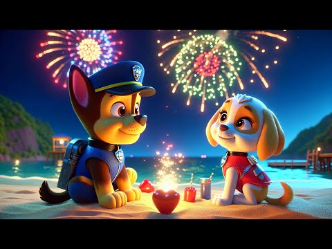 CHASE & SKYE Romance On The Beach?! Very Happy Story - Paw Patrol Ultimate Rescue - Rainbow 3