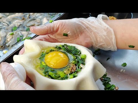 Giant Oyster Dumplings ,Oyster Omelet Making Skills  /巨大蚵仔包,蚵蛋燒製作-Taiwan Street Food