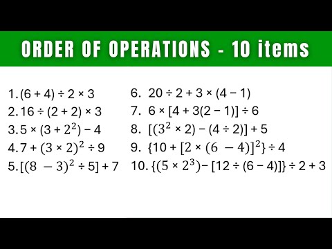 Order of Operations - Civil Service Exam (10 items)