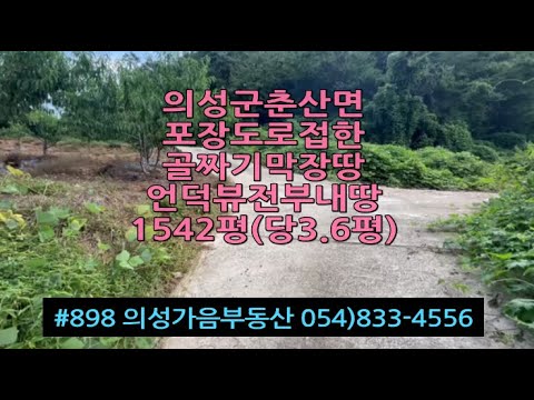 #898 의성가음부동산 시세반값!! 계곡안 막장땅 탁트인 남향 언덕뷰 복숭아 자두밭 1542평 5500만 (당3.6만원) 급매 전기가능 3년생 수확많음 귀농적합 #의성땅#의성과수원