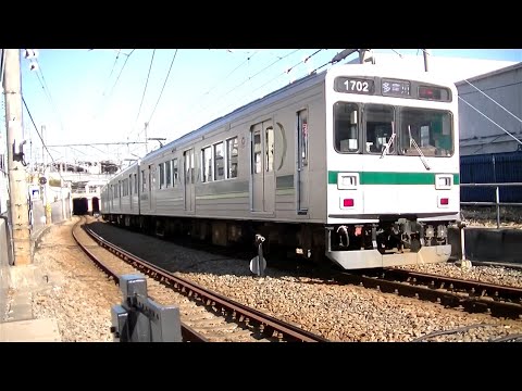 東急多摩川線1500系1502F多摩川行き 多摩川駅付近の踏切通過