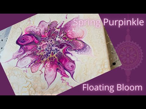 #191 Spring Purpinkle Floating Bloom | Acrylic Pour Painting | Abstract | Fluid Painting