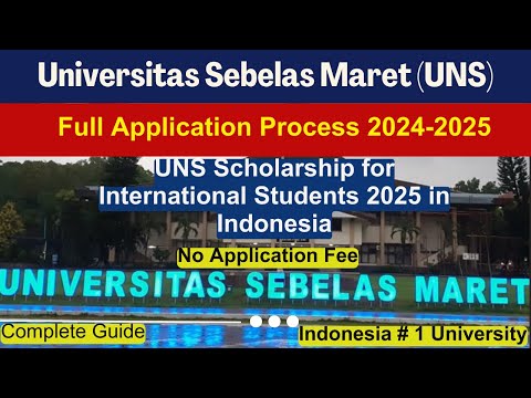 Universitas Sebelas Maret UNS Scholarship for International Students 2025, Indonesia Fully Funded 🇮🇩